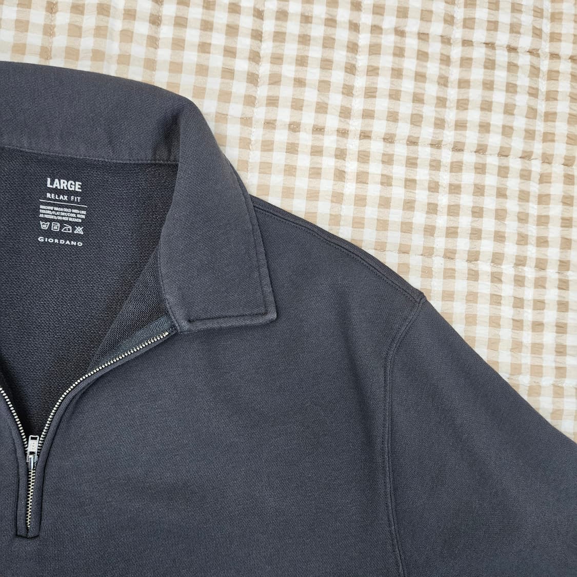 지오다노 반집업 반소매 카라티 남자100~105 상품이미지3