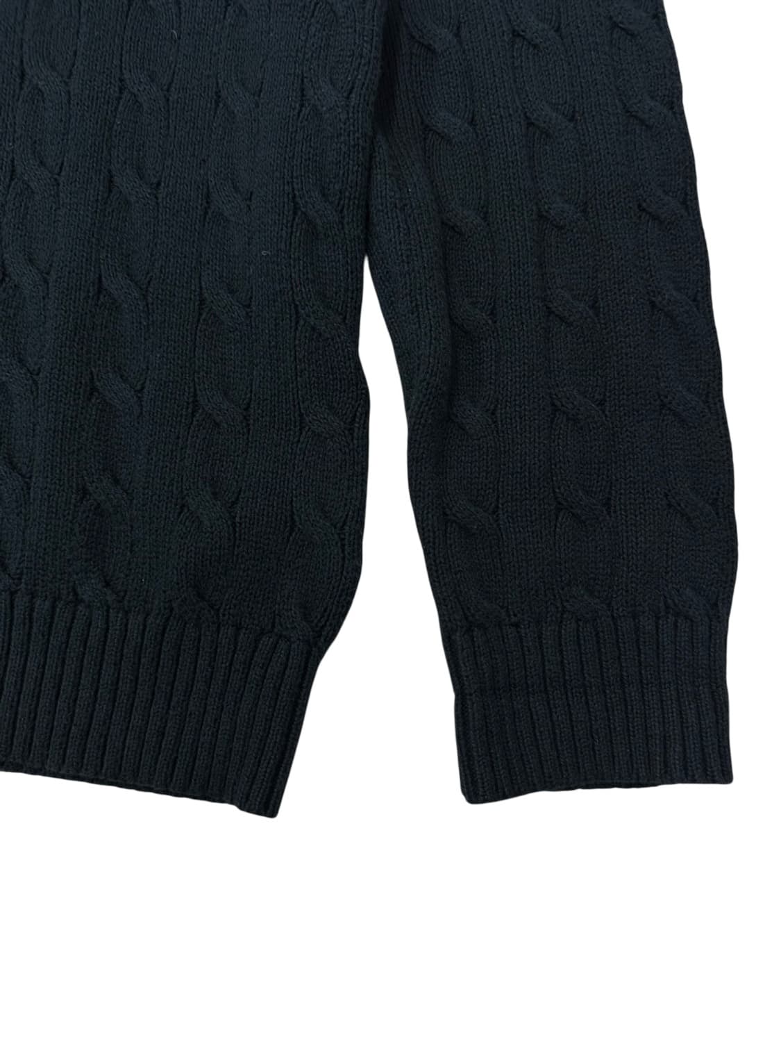 폴로 케이블 꽈배기 니트 블랙 (XL) 상품이미지6