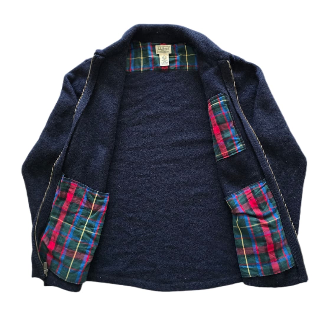 L.L.BEAN 엘엘빈 셔틀랜드 울 집업 니트 XL 네이비 상품이미지2