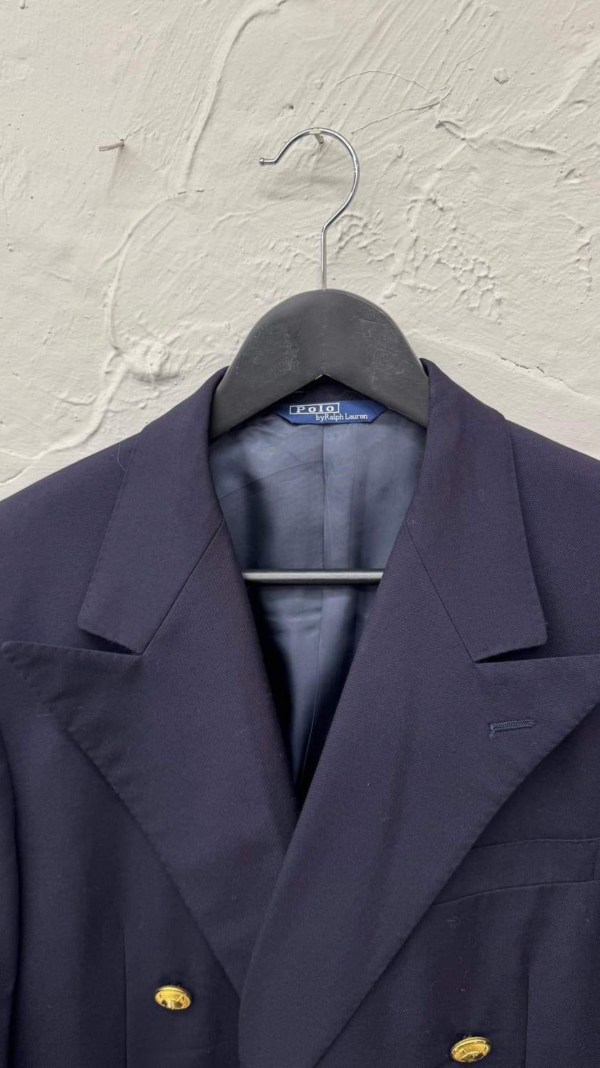폴로 네이비 더블브레스티드 네이비 금장자켓 상품이미지2