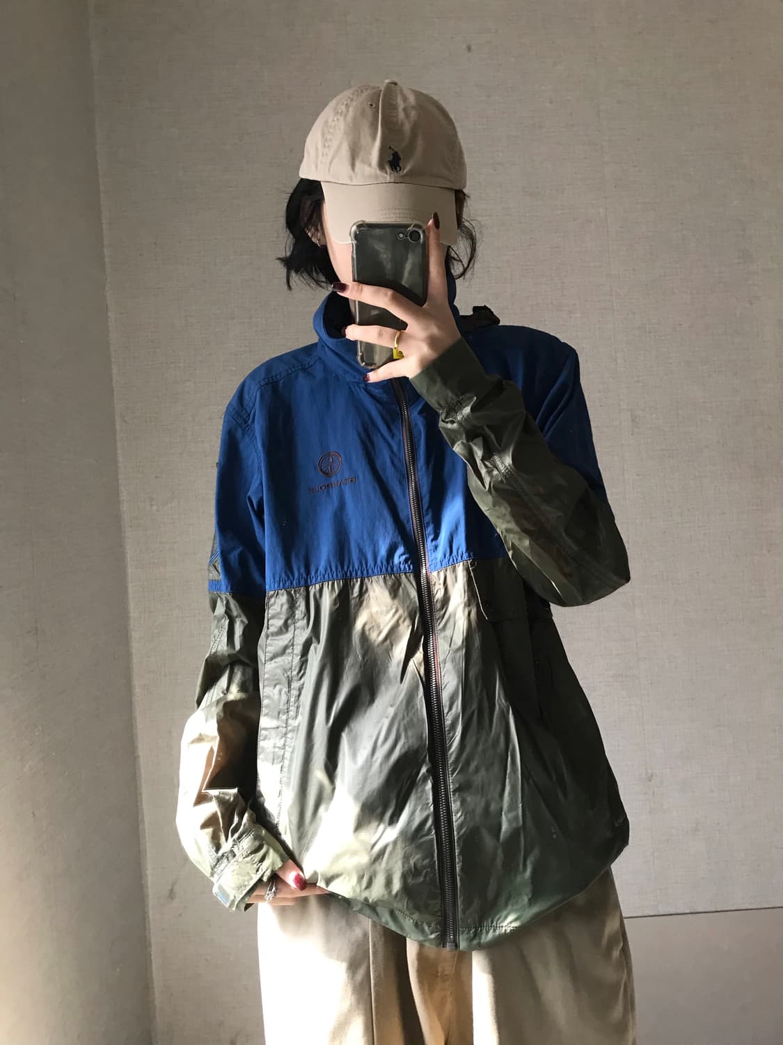 빈폴 카키 블루 포켓 바람막이 상품이미지1
