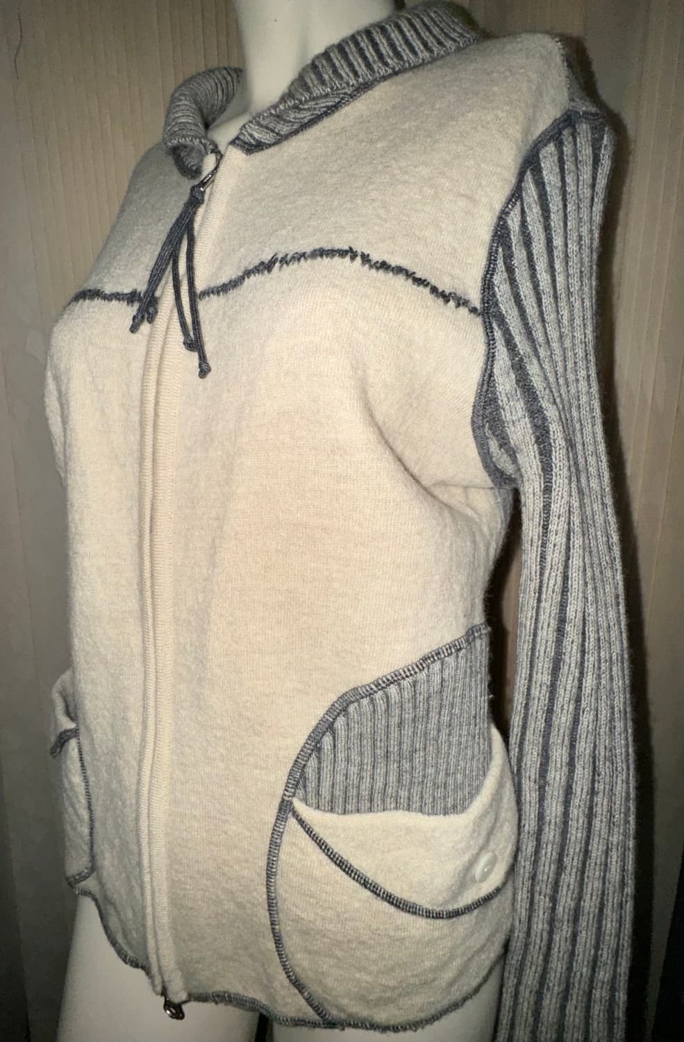 택포) 빈티지 니트 집업 상품이미지1