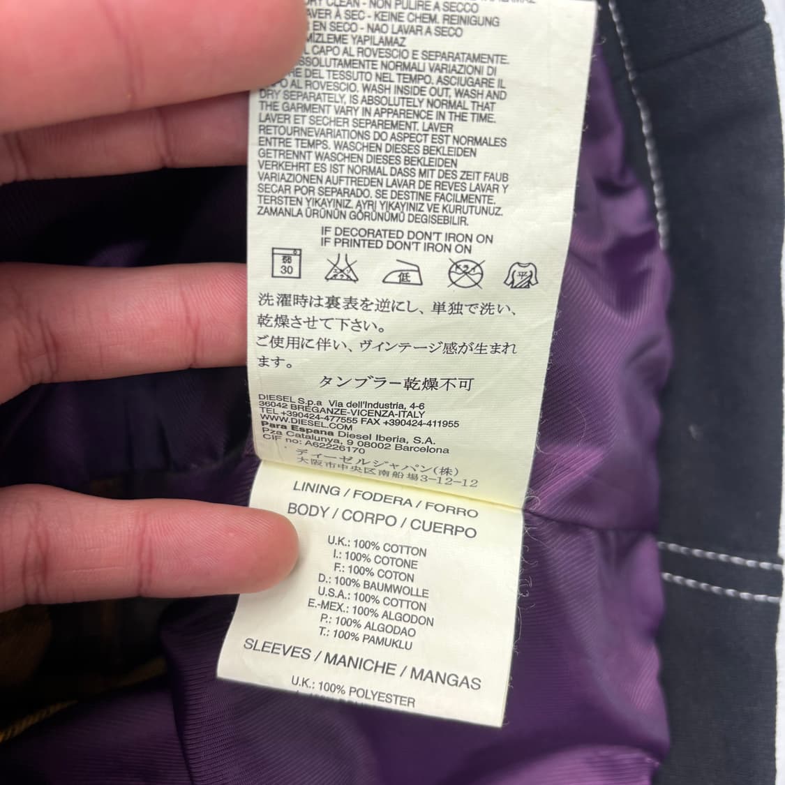 디젤 블랙 코튼 스티치 워크자켓 M 상품이미지9