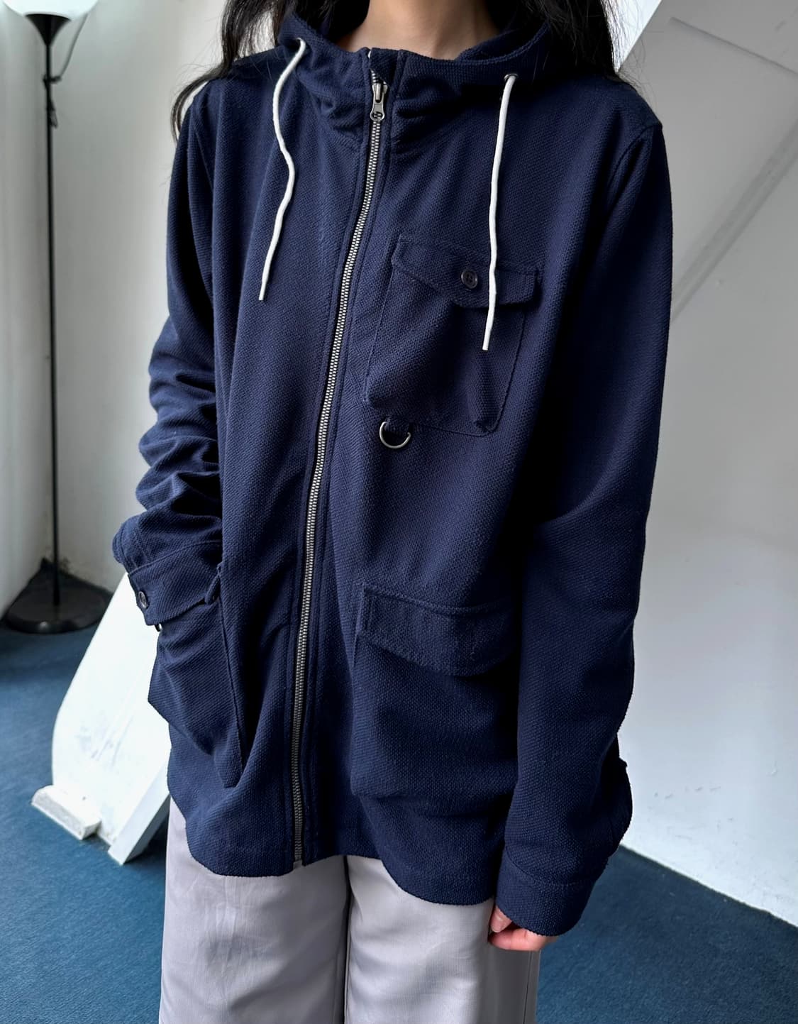 Knit fabric hooded design jacket 상품이미지9