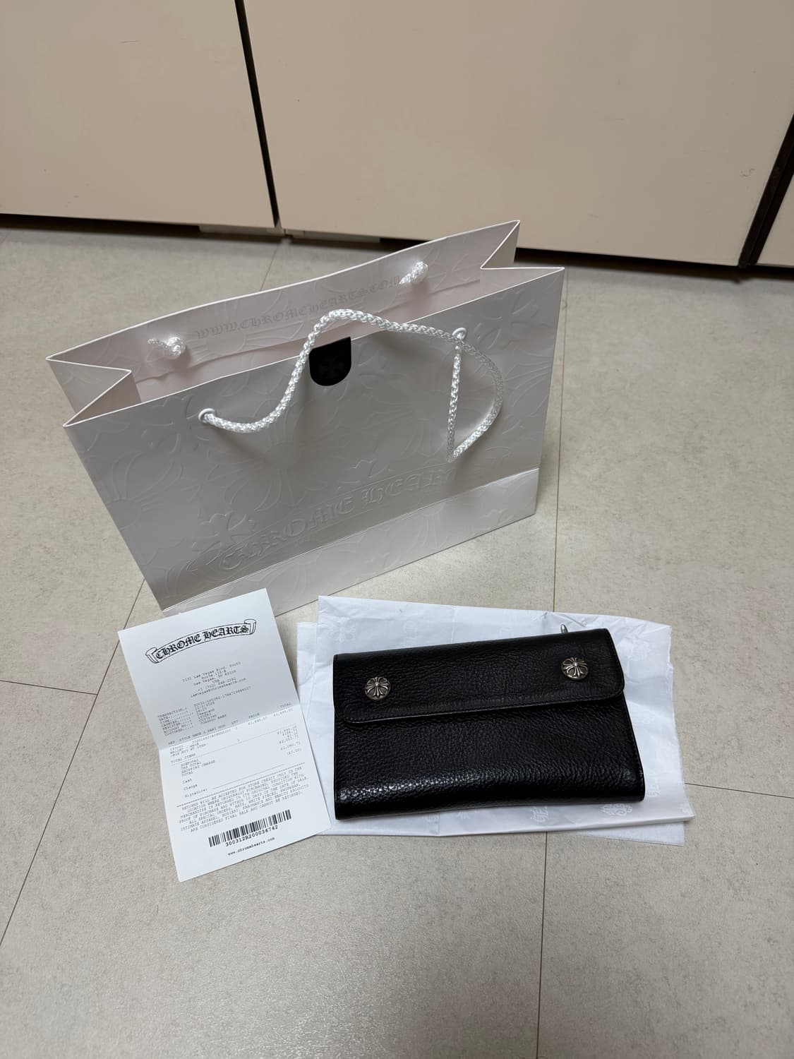 (새상품) 크롬하츠 웨이브 레더 장지갑 상품이미지1