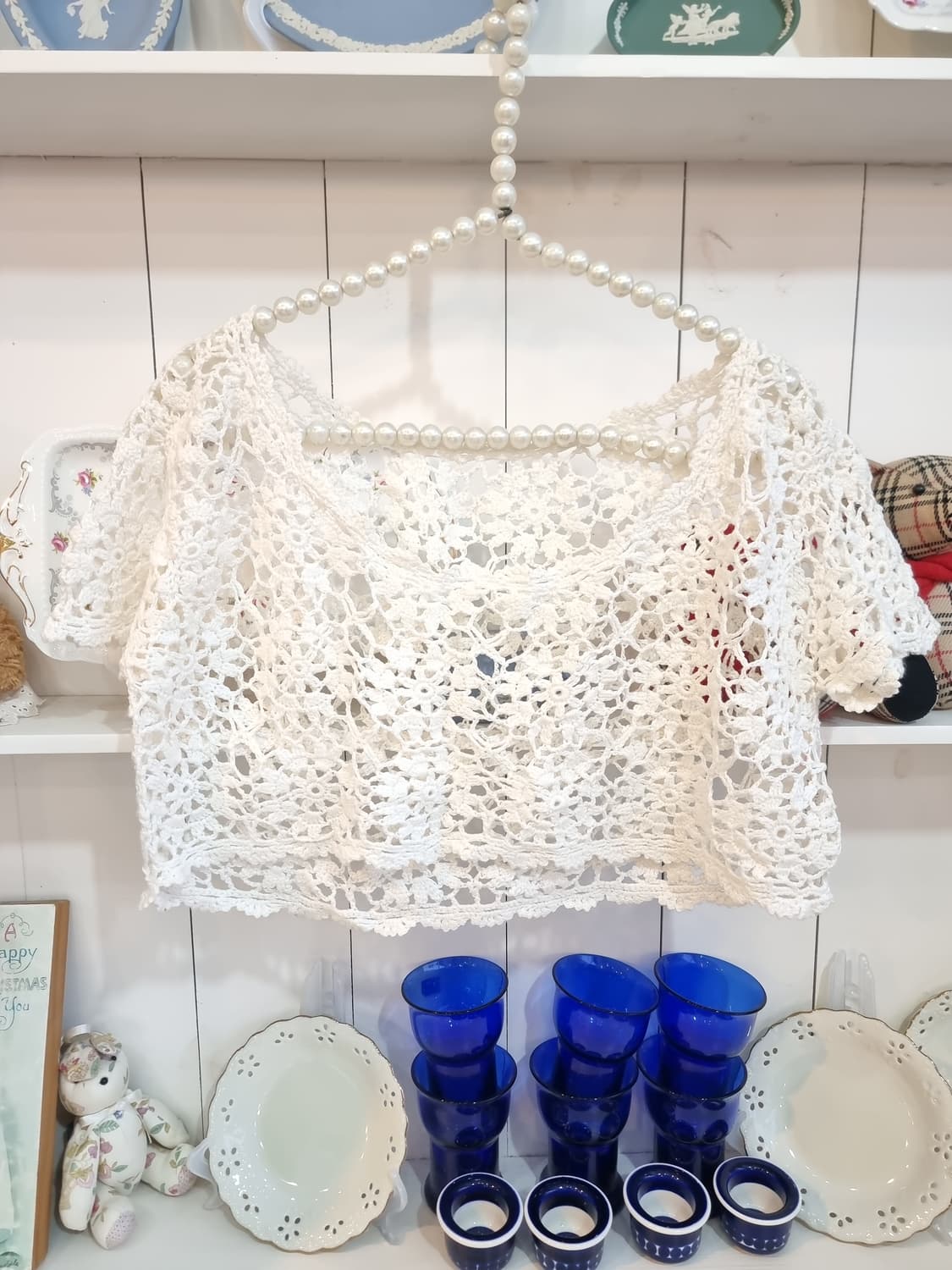 LIZ LISA(리즈리사) 화이트 크로셰 레이스 볼레로 상품이미지1