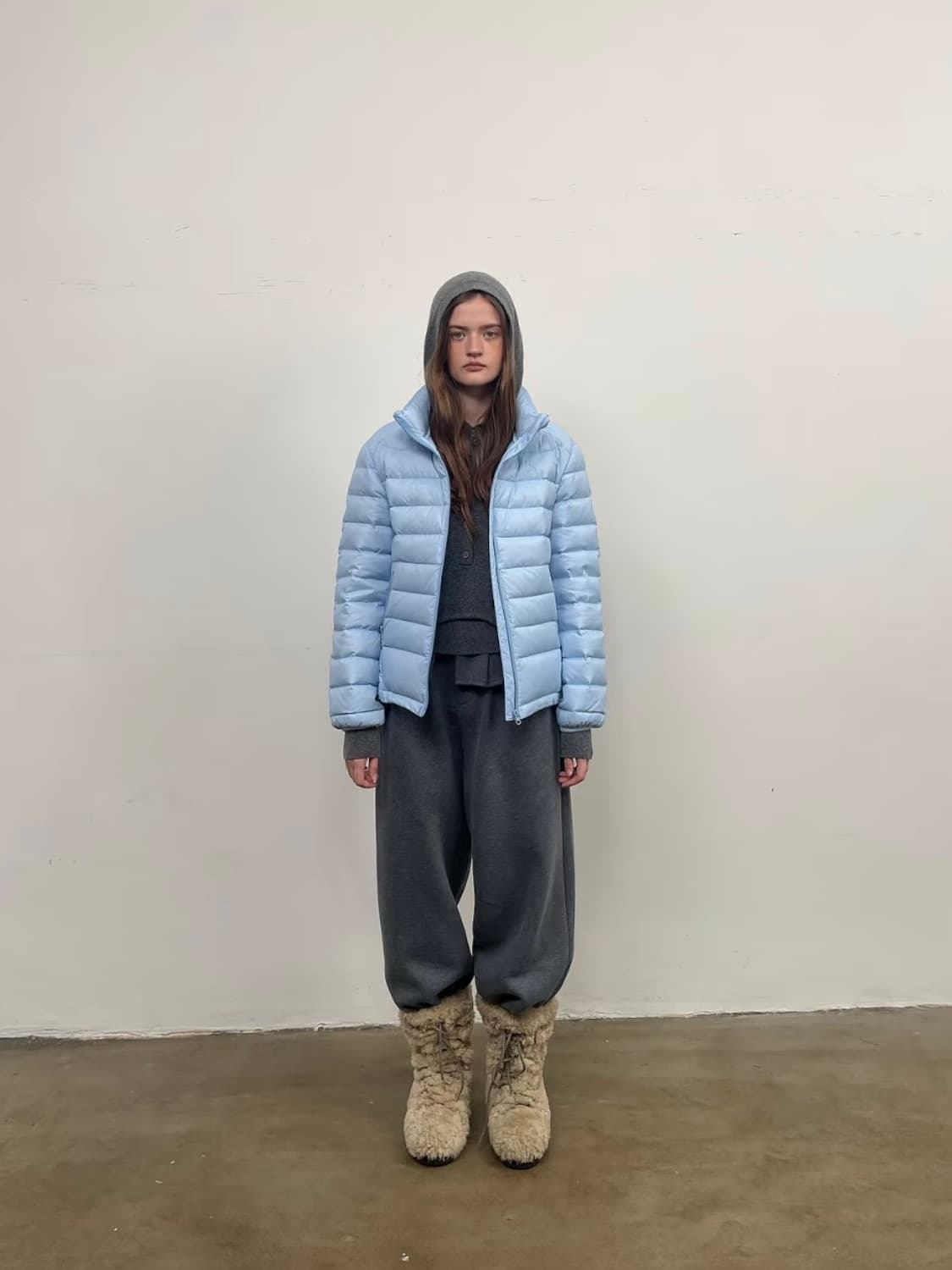 Kiki White 스카이블루 패딩 상품이미지1