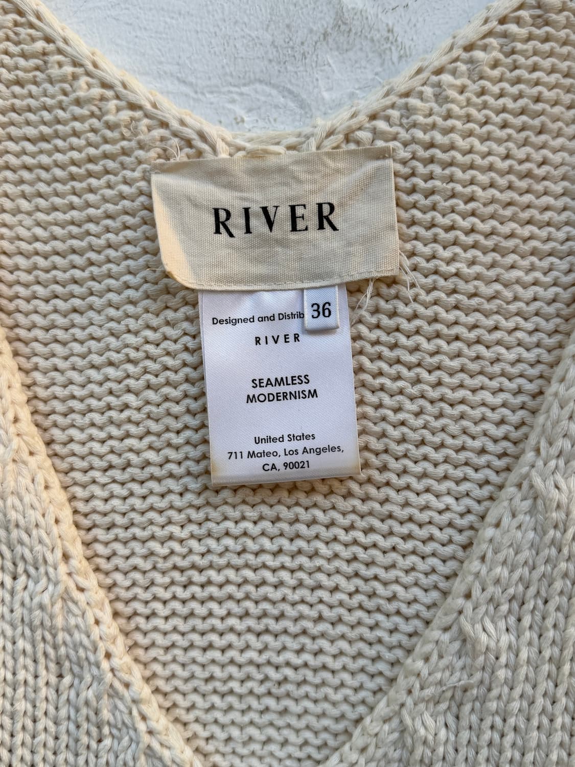 River 아이보리 브이넥 니트 슬리브리스 탑 36 상품이미지2