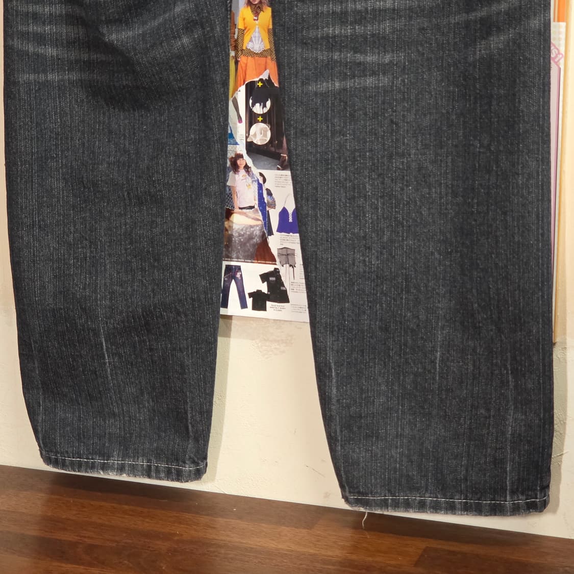 아카데믹 올드스쿨 큐빅 포켓 흑청 데님 팬츠 상품이미지5