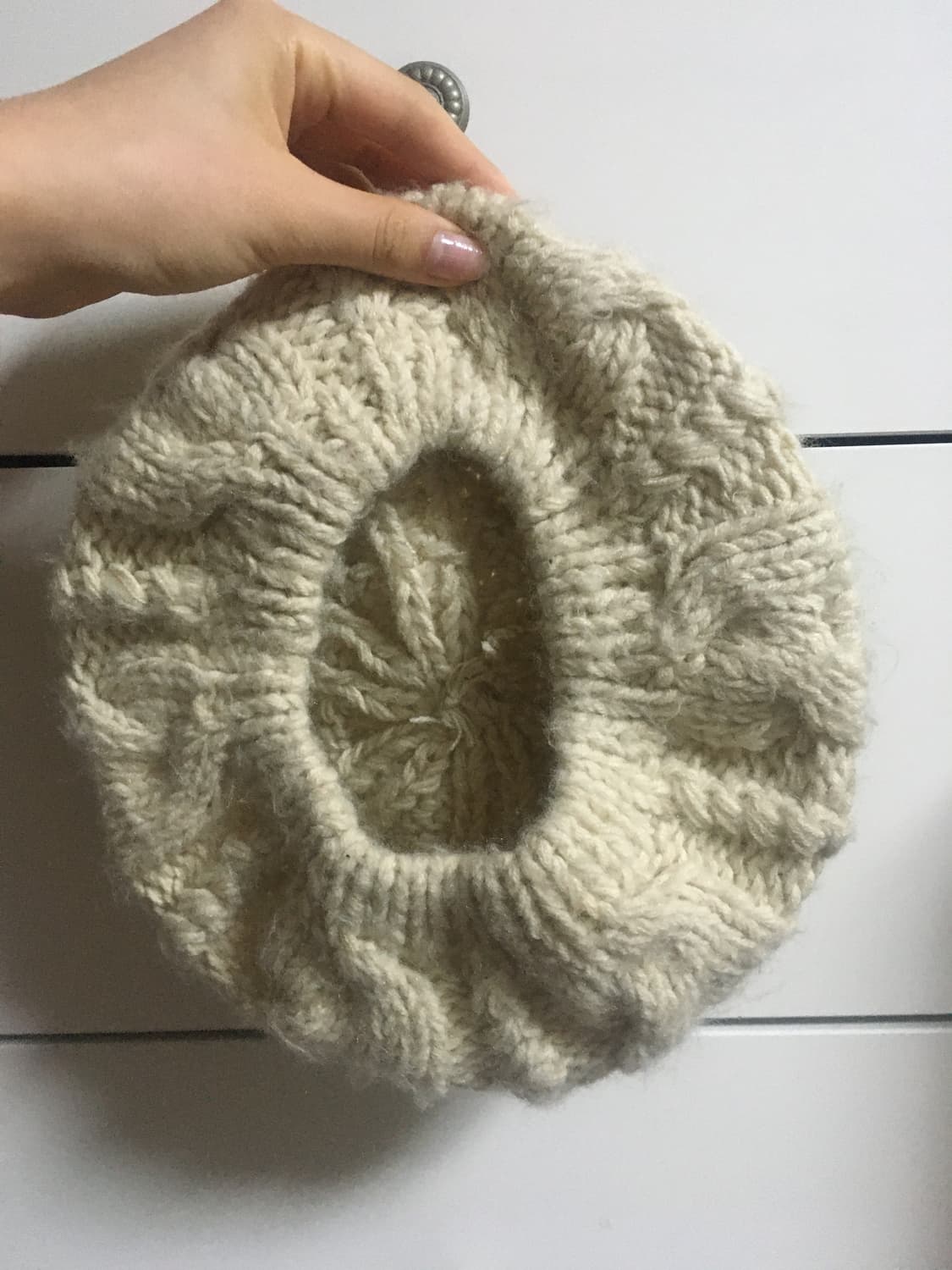 빈티지 아이보리 니트 베레모 상품이미지2