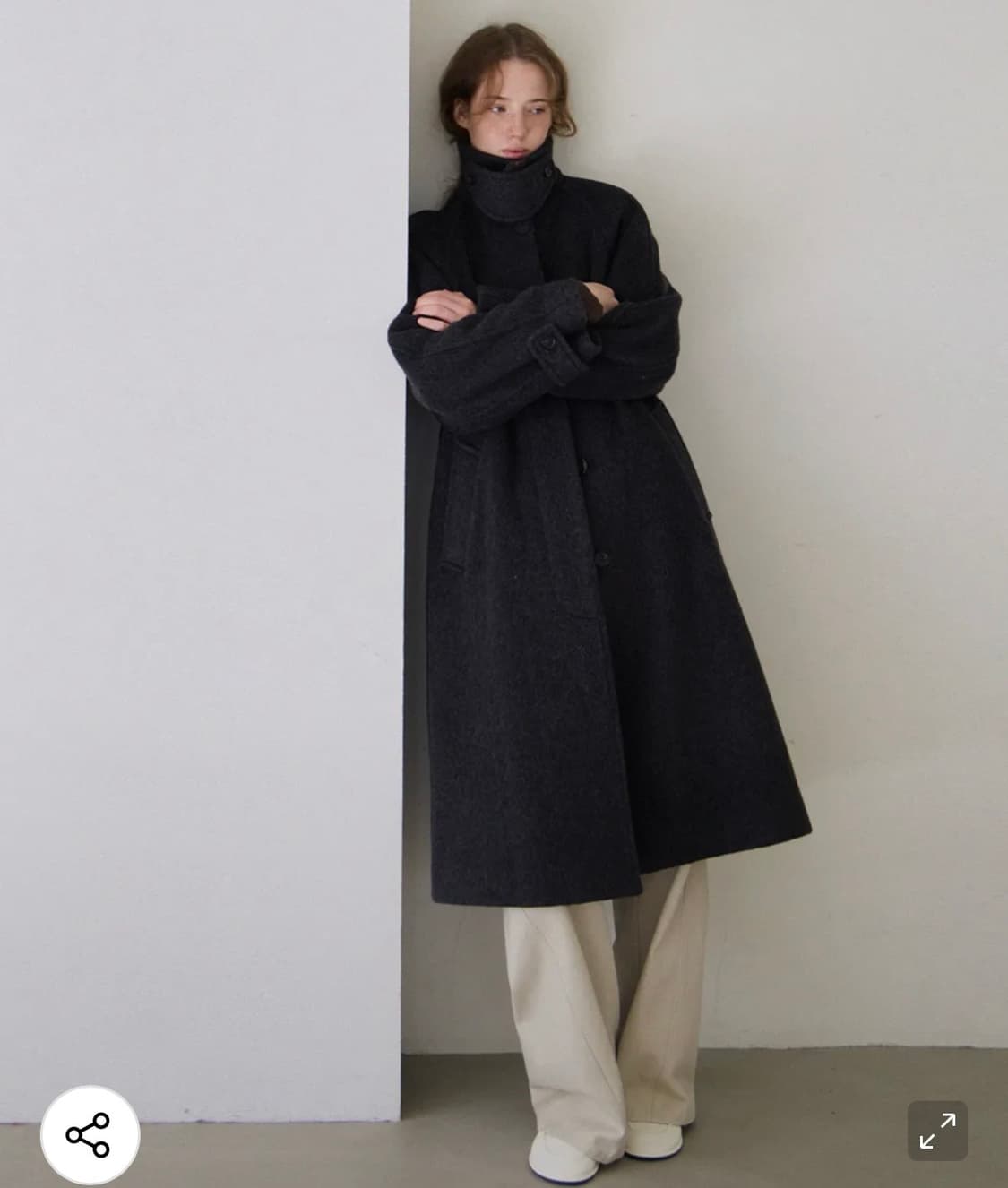 하네 hane 히든버튼 발마칸 울코트 차콜 새상품 상품이미지1