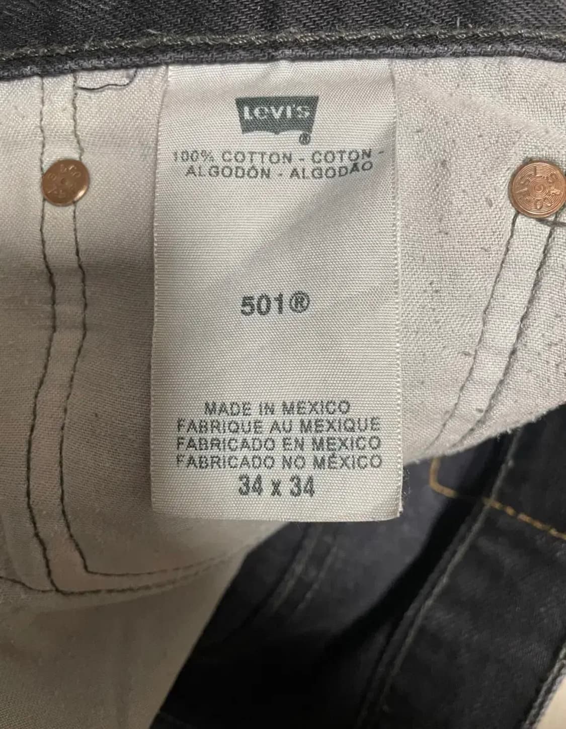 리바이스 501 흑청 34x34 상품이미지4