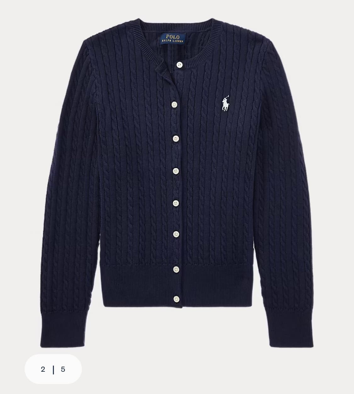 폴로 걸즈 가디건 네이비 XL 상품이미지1