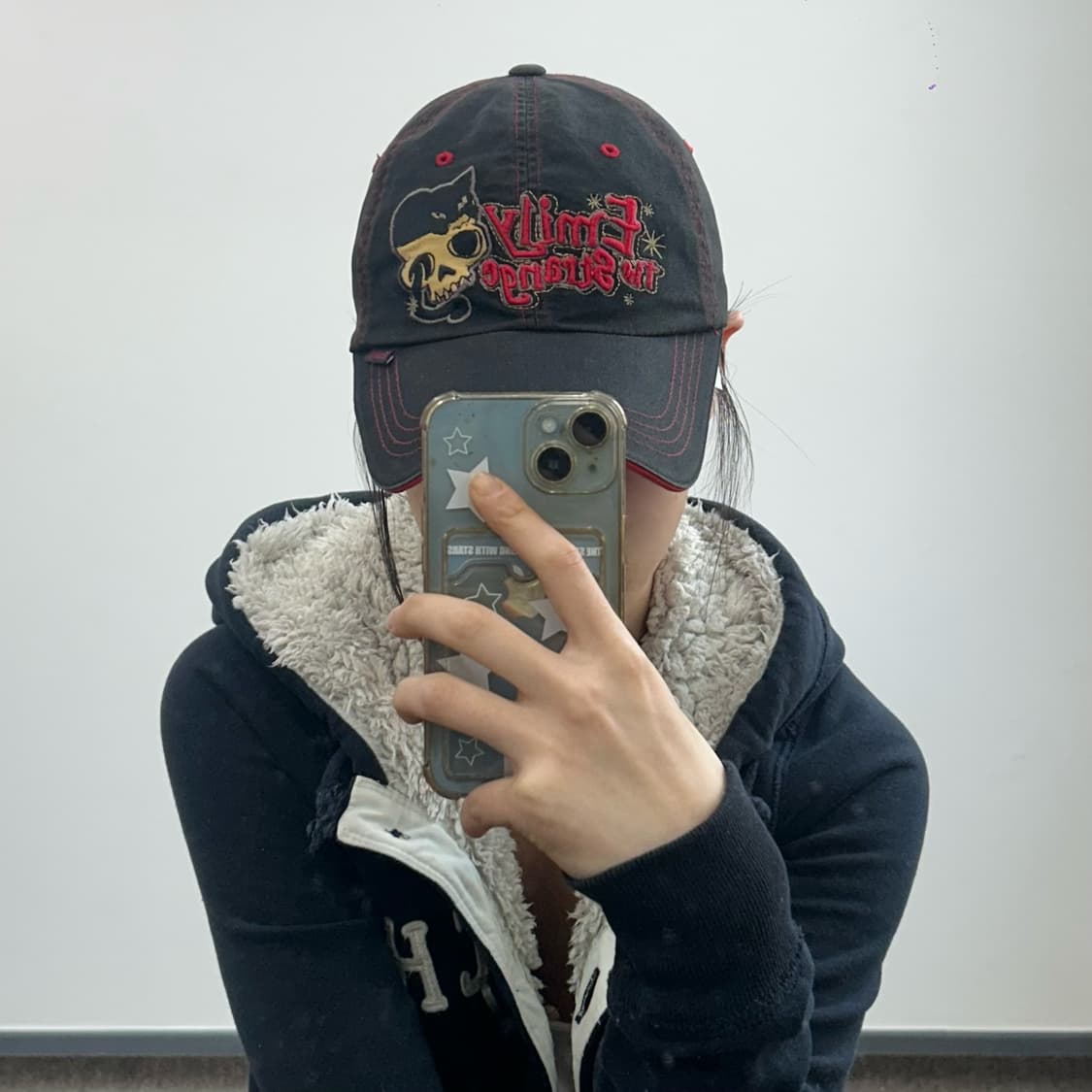 Emily the strange 에밀리 더 스트레인지 스티치 블랙 볼캡 상품이미지2