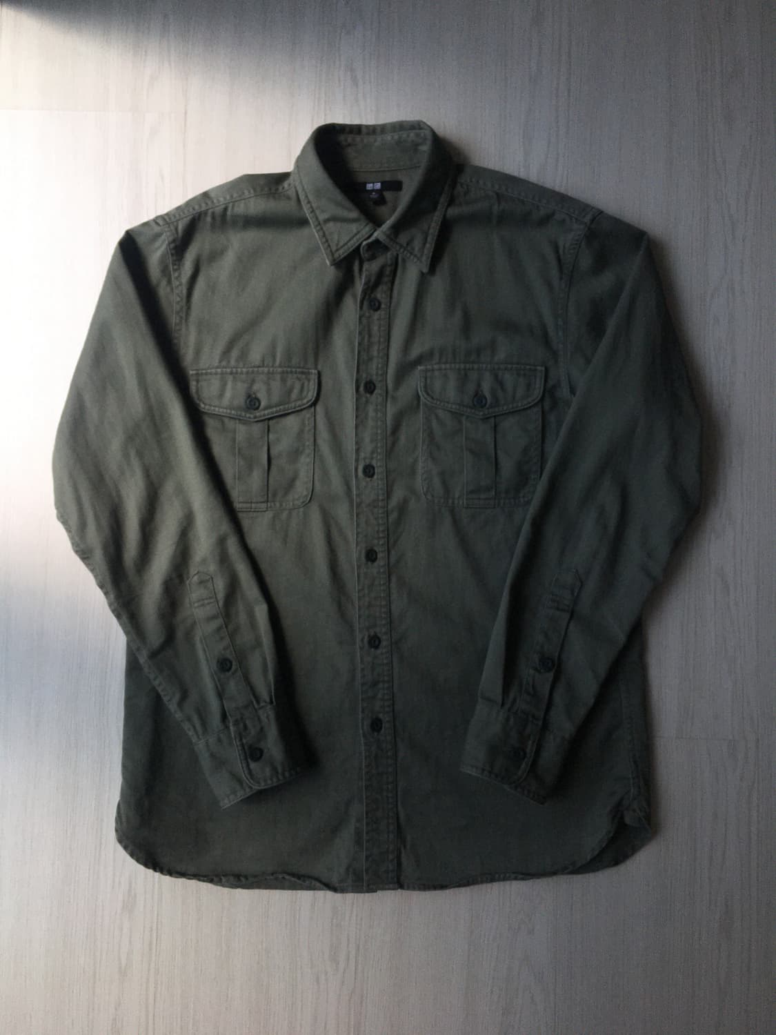 빈티지 uniqlo 투포켓 카키 셔츠 상품이미지2