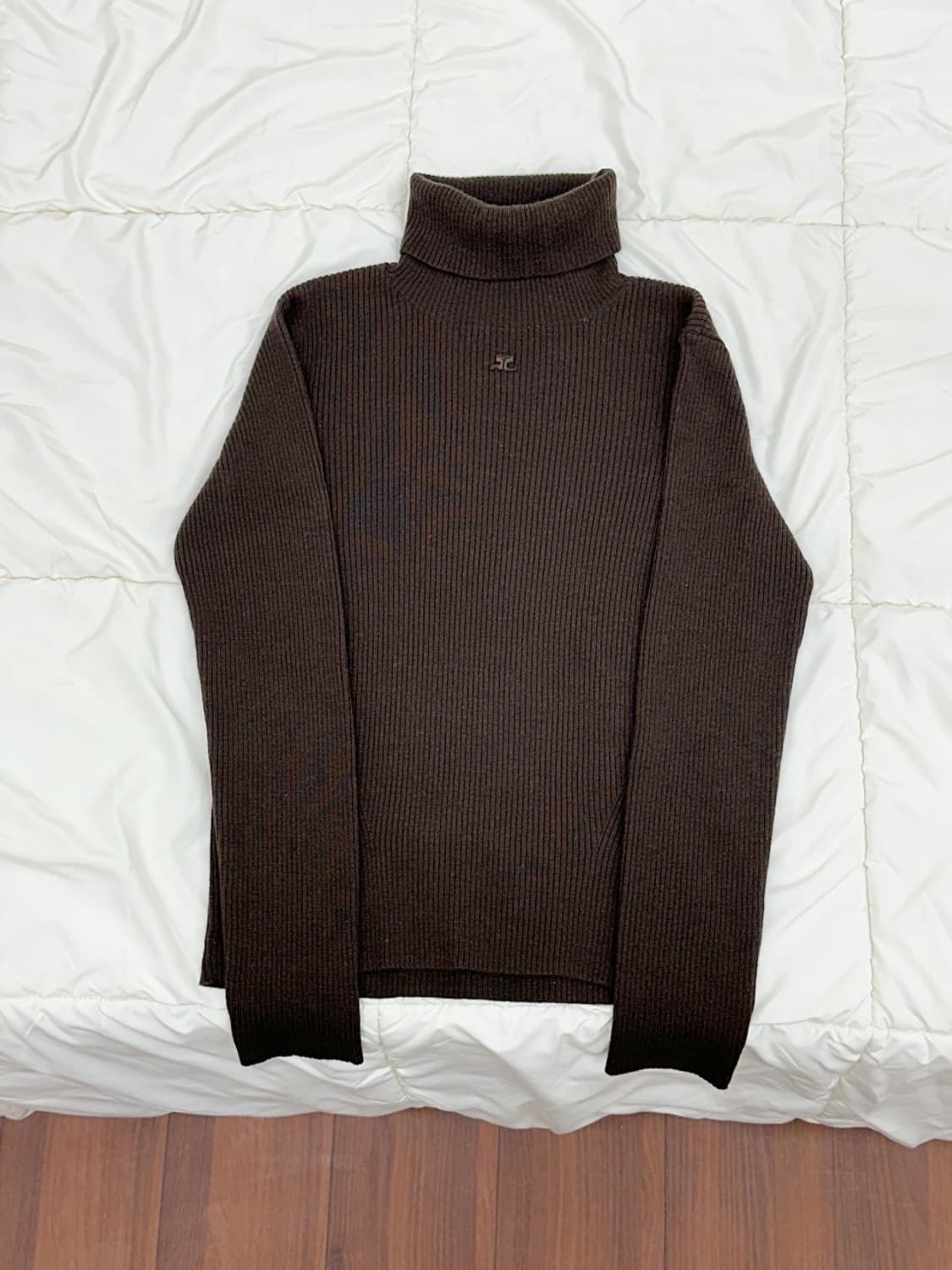 courreges / 꾸레쥬 브라운 울 골지 터틀넥 니트  상품이미지3