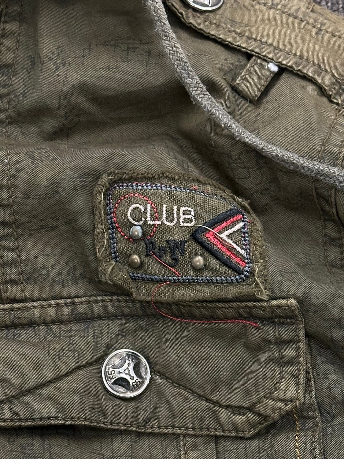 2XL)P-STONE 빈티지 밀리터리 후드 야상 자켓 상품이미지6