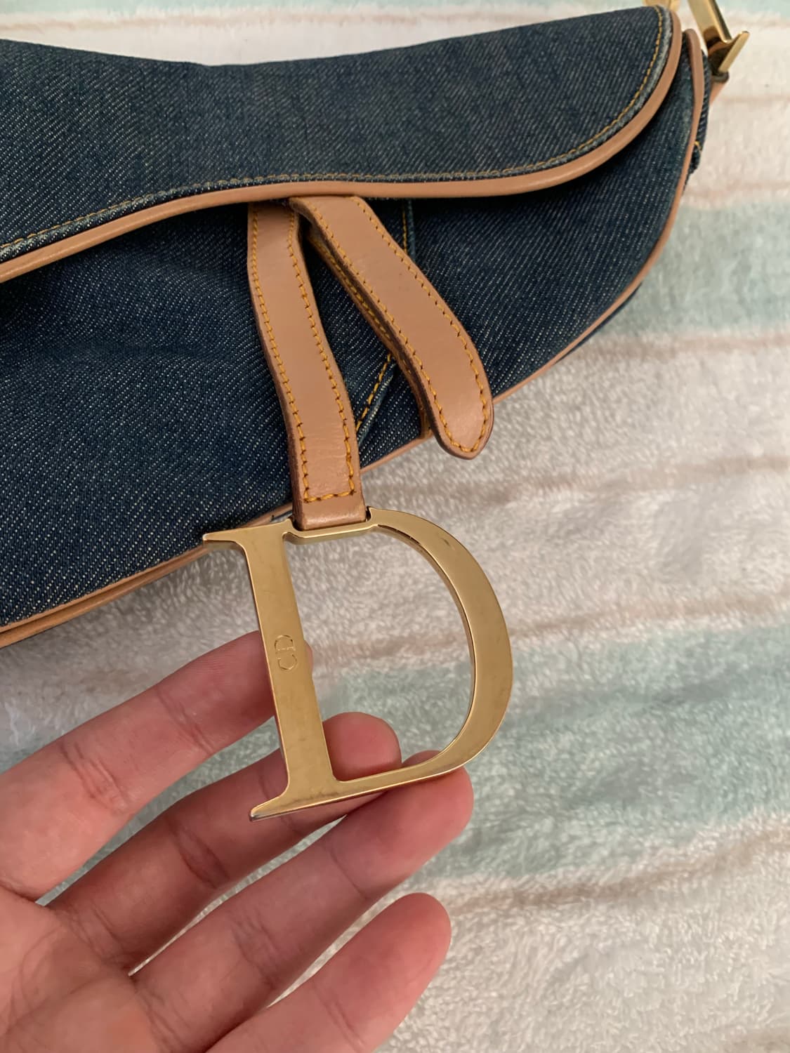 디올 데님 새들백 희귀피스 정품 가방 상품이미지5