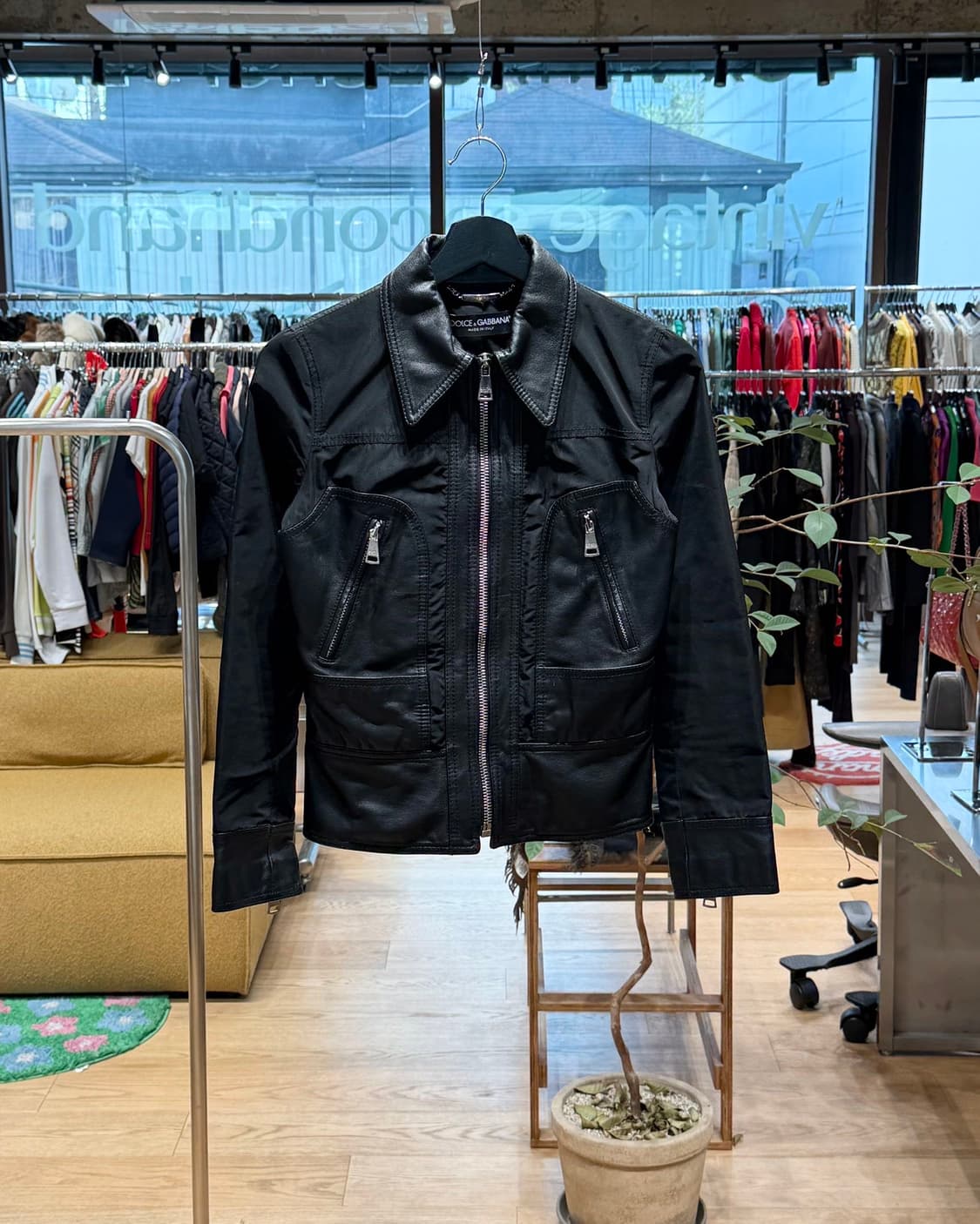 돌체앤가바나 블랙 쉽스킨 레더 자켓  상품이미지1