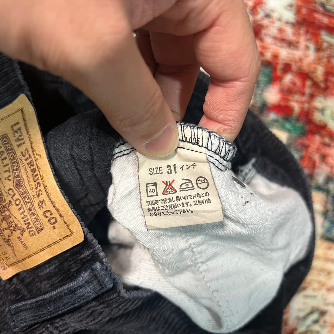[28] 00s 리바이스 made in japan 코듀로이 팬츠 블랙  상품이미지4