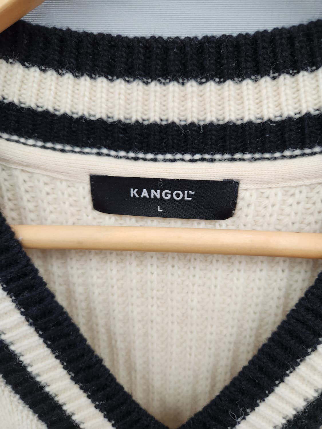 캉골 케이블 니트 베스트 아이보리 상품이미지4