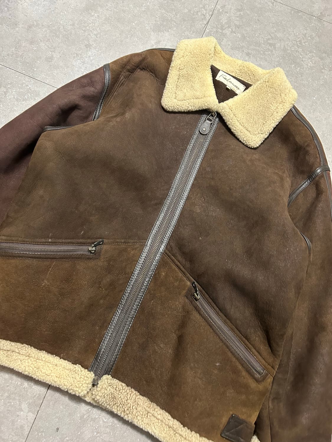 90s  에스콰이어 양가죽  오버사이즈 빈티지 무스탕 자켓 105size 상품이미지2