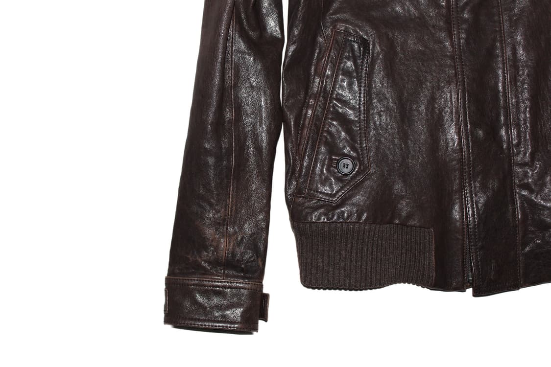 WOOYOUNGMI 우영미 하이넥 고트스킨 레더 바이커 자켓 상품이미지4