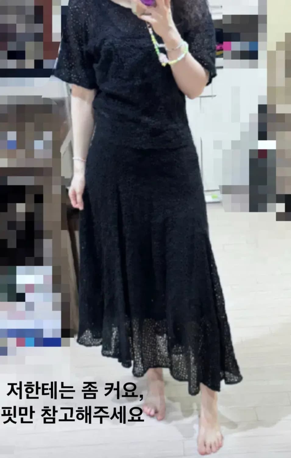 55 바네사브루노 정가128만 전판 레이스 자수 블랙  롱 원피스 산드로 상품이미지3