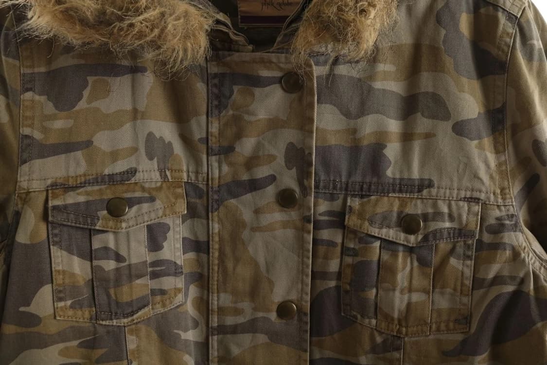 PINK ADOBE 야상 퍼자켓 퍼후드 카모y2k와투케펑크punk밀리터리 상품이미지4