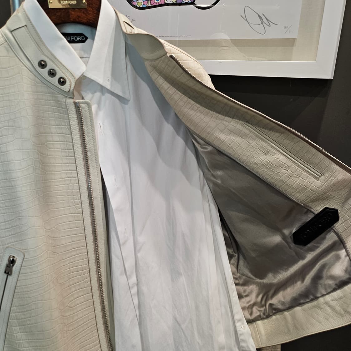 톰포드 크록이펙트 레더트리밍 가죽자켓 상품이미지5