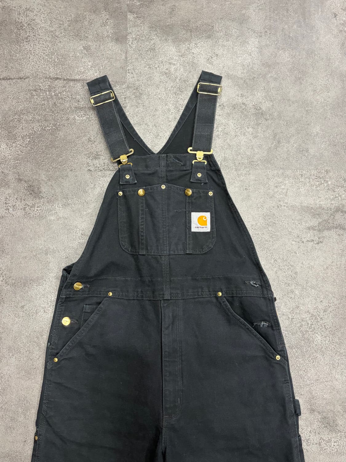 10s 칼하트 블랙 오버롤 더블니 팬츠 상품이미지2
