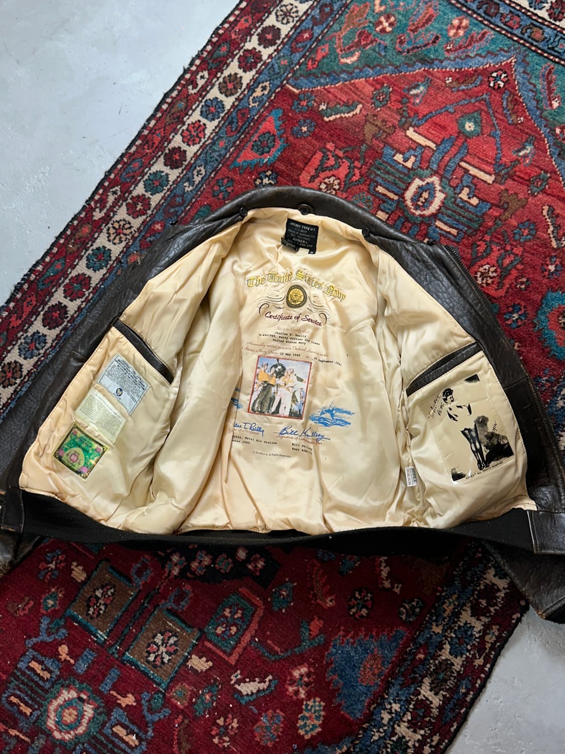 90’s OG 빈티지 아비렉스 G1 레더 자켓 빈티지 레더 봄버 상품이미지4