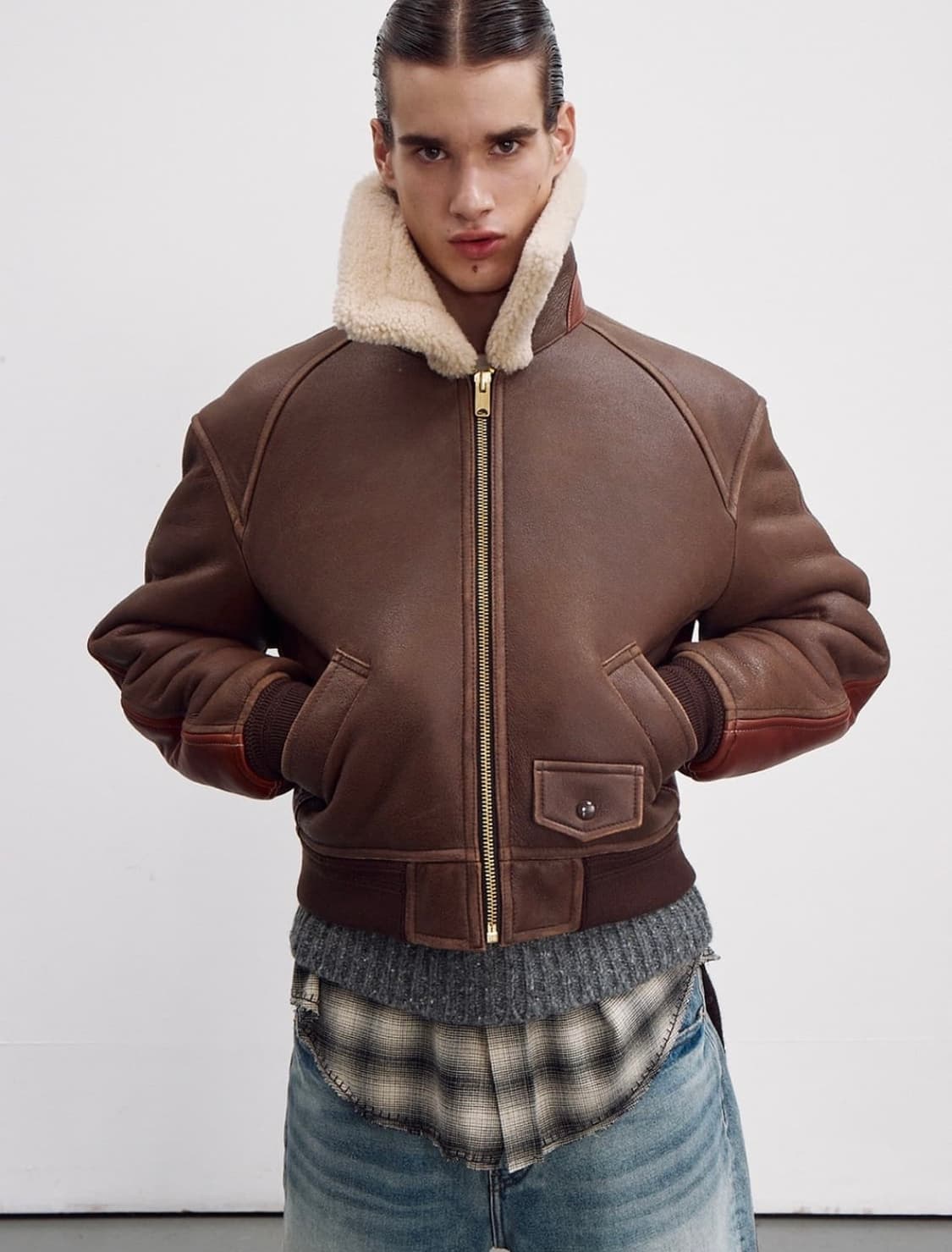 렉토 23FW 시어링 레더 무스탕 L 상품이미지2