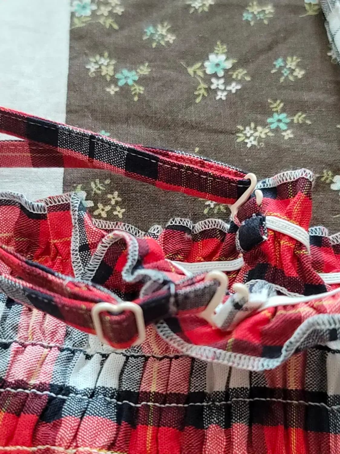 일본빈티지 새제품 레드체크 뷔스티에원피스 THE EMPORIUM 상품이미지7