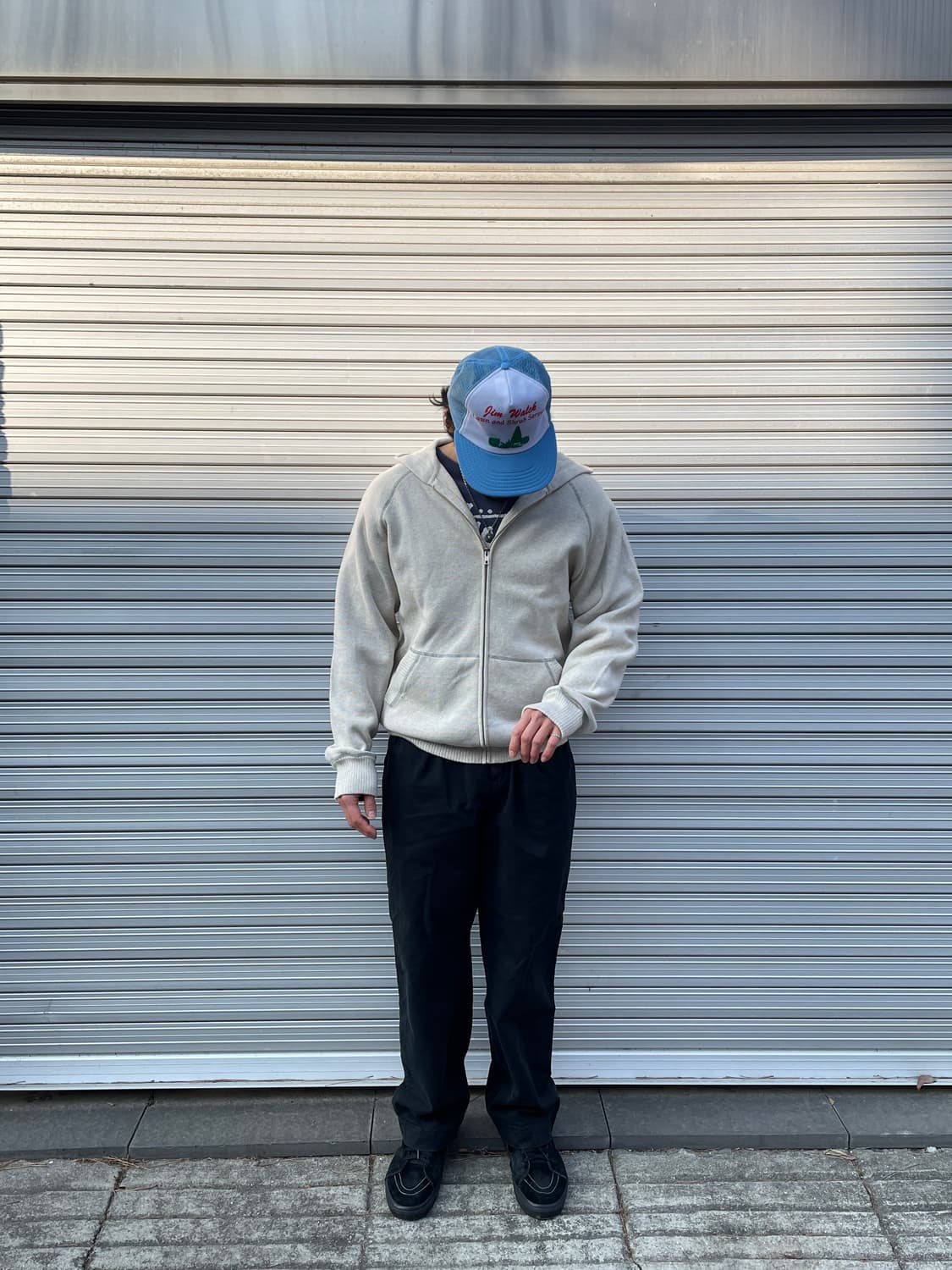 00s Stüssy Knit Oatmeal hood zip 상품이미지6