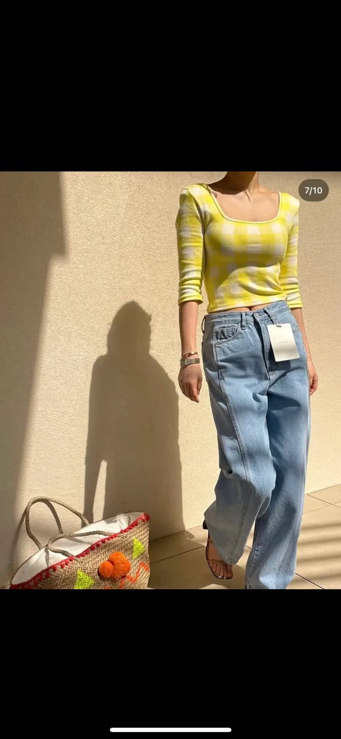 살롱드매그 8051 절개 와이드 데님 팬츠 s 상품이미지3