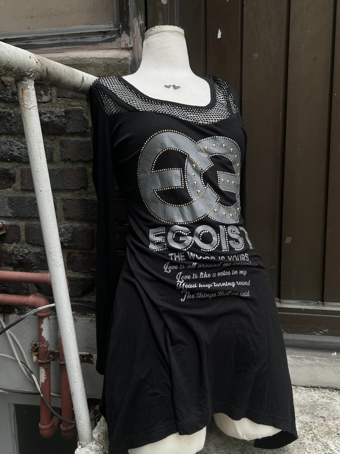 2000s egoist Y2K 큐빅 디테일 롱 슬리브 상품이미지1