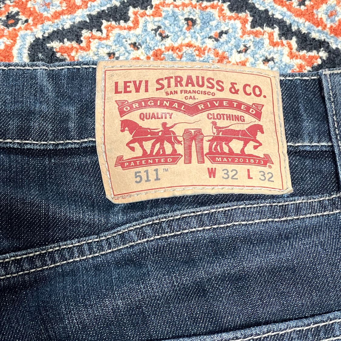 리바이스511 생지 데님 스판팬츠 남성W32L32 상품이미지4