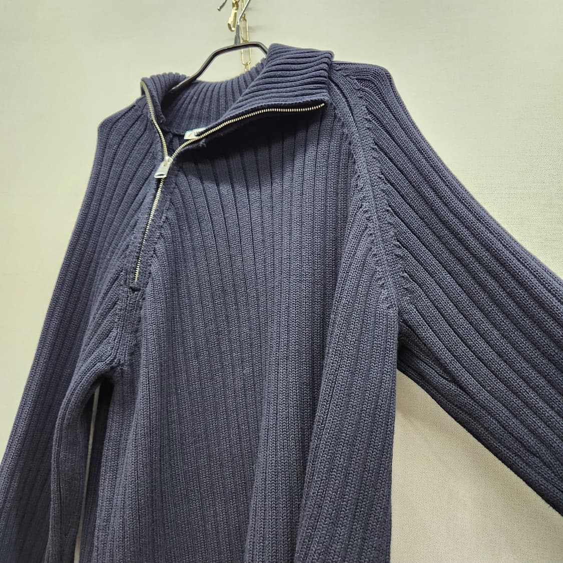 자라 ZARA 사이드지퍼 골지 코튼 반집업 니트 M(L~XL) 남여공용 상품이미지4