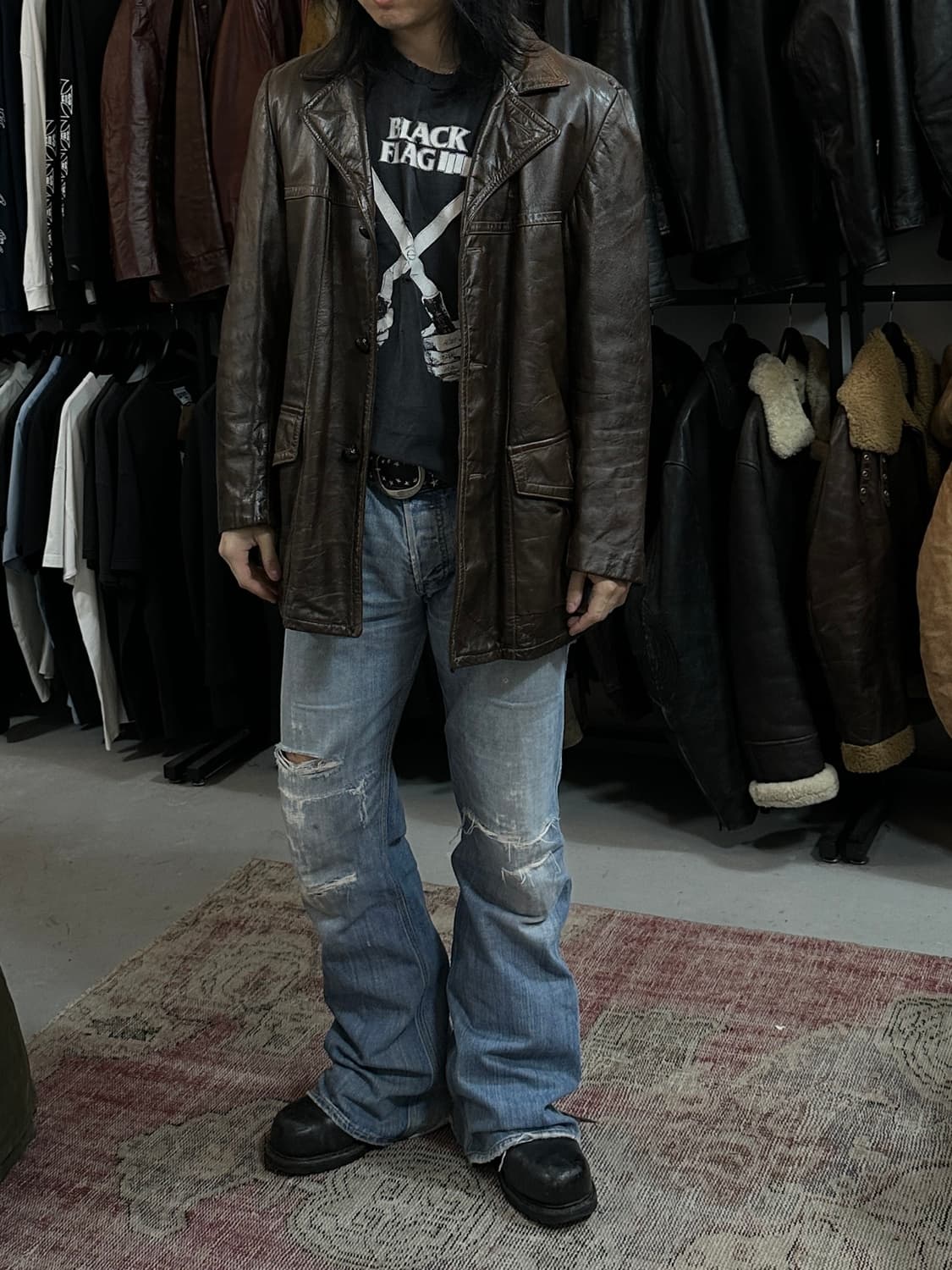 80's 빈티지 시어스 레더 카코트 빈티지 레더 코트 블레이저 상품이미지10