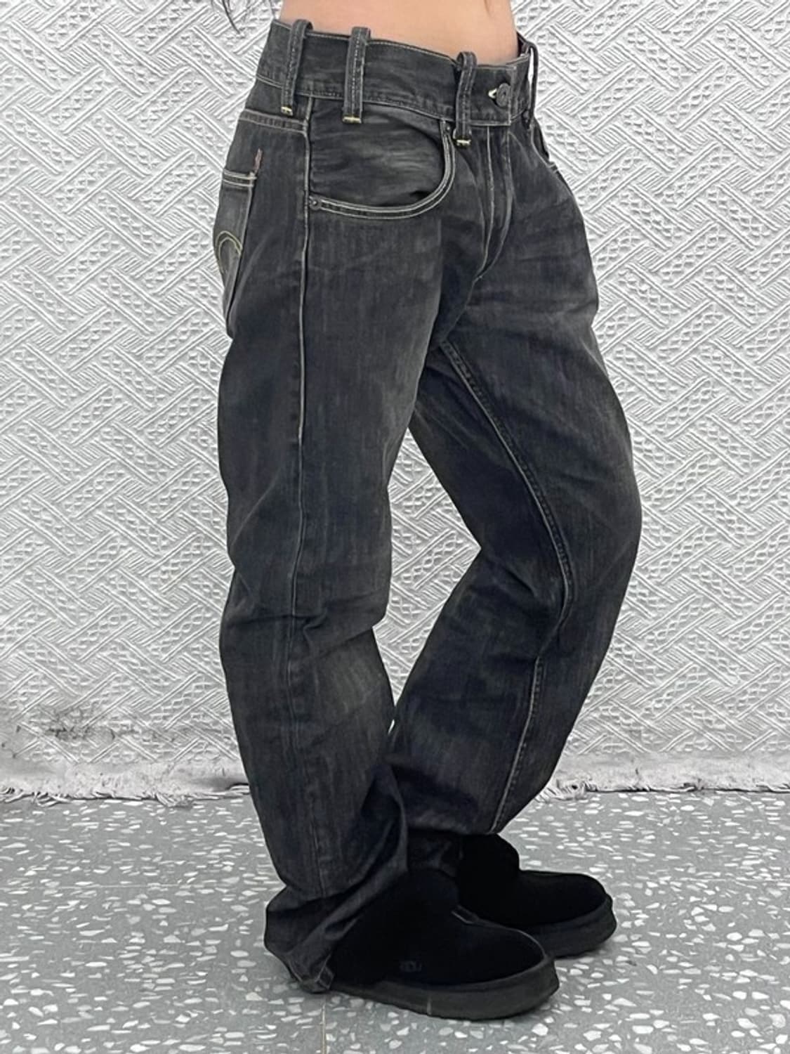 리바이스 523 빈티지 모던 캐주얼 워싱 데님팬츠 34인치 C09807 상품이미지2