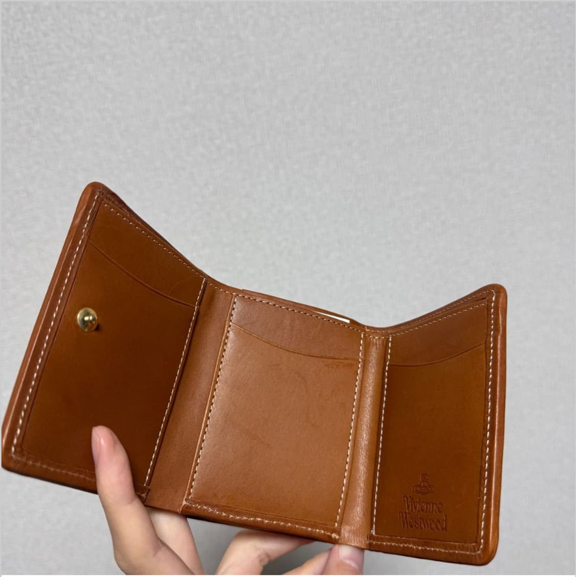 비비안웨스트우드 아카이브 패브릭 레더 하프월렛 반지갑 상품이미지4