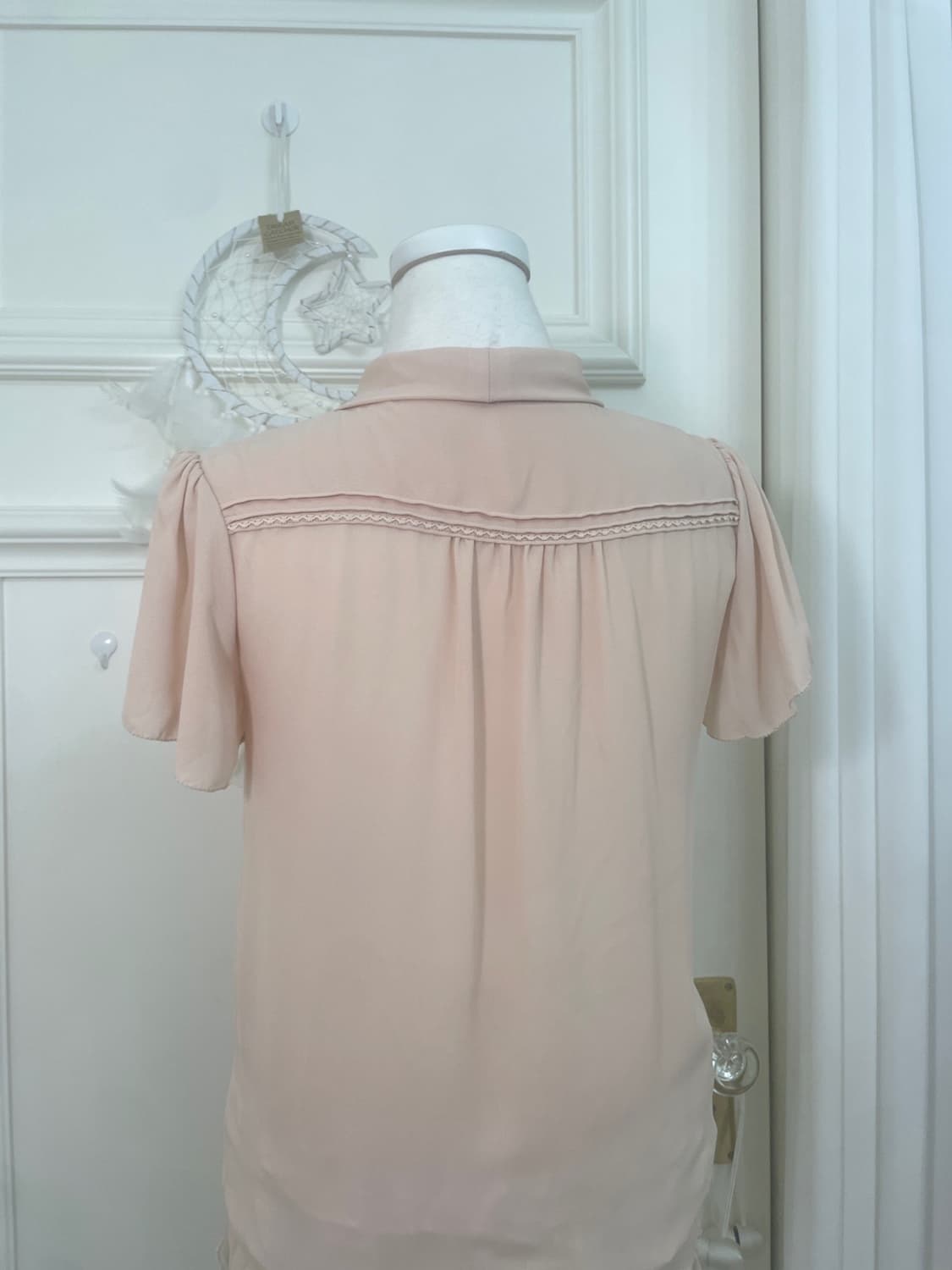 plum cream bow lovely blouse(size-2) 상품이미지4