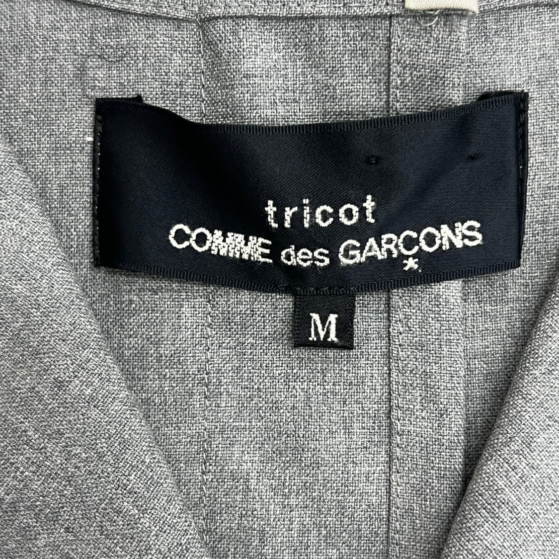 90's 꼼데가르송 트리콧 벨크로 디테일 파이핑 블레이저 M 상품이미지3