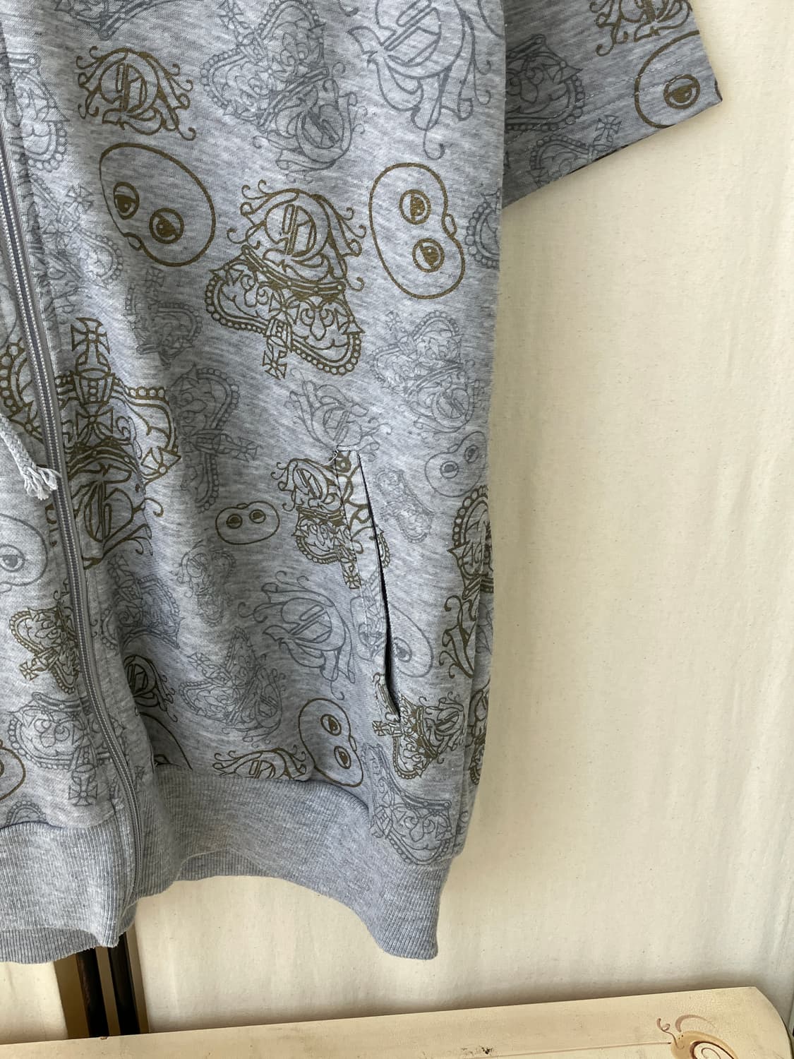 gray oriental half sleeve hoodie 상품이미지7