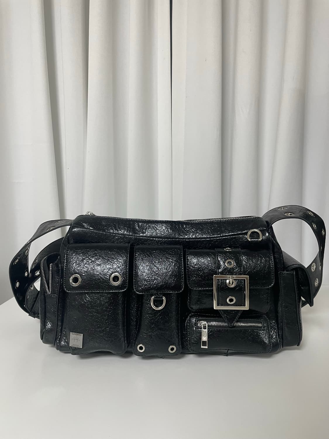 블랙 퍼플 가방 상품이미지1