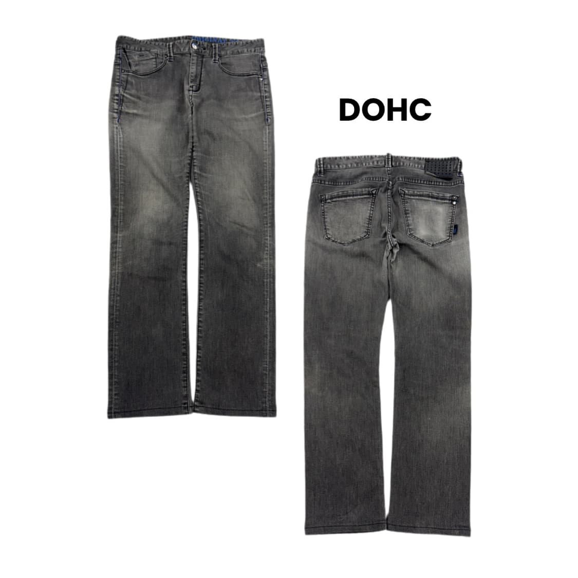 DOHC 빈티지 흑청 워싱 새깅 데님팬츠 상품이미지1