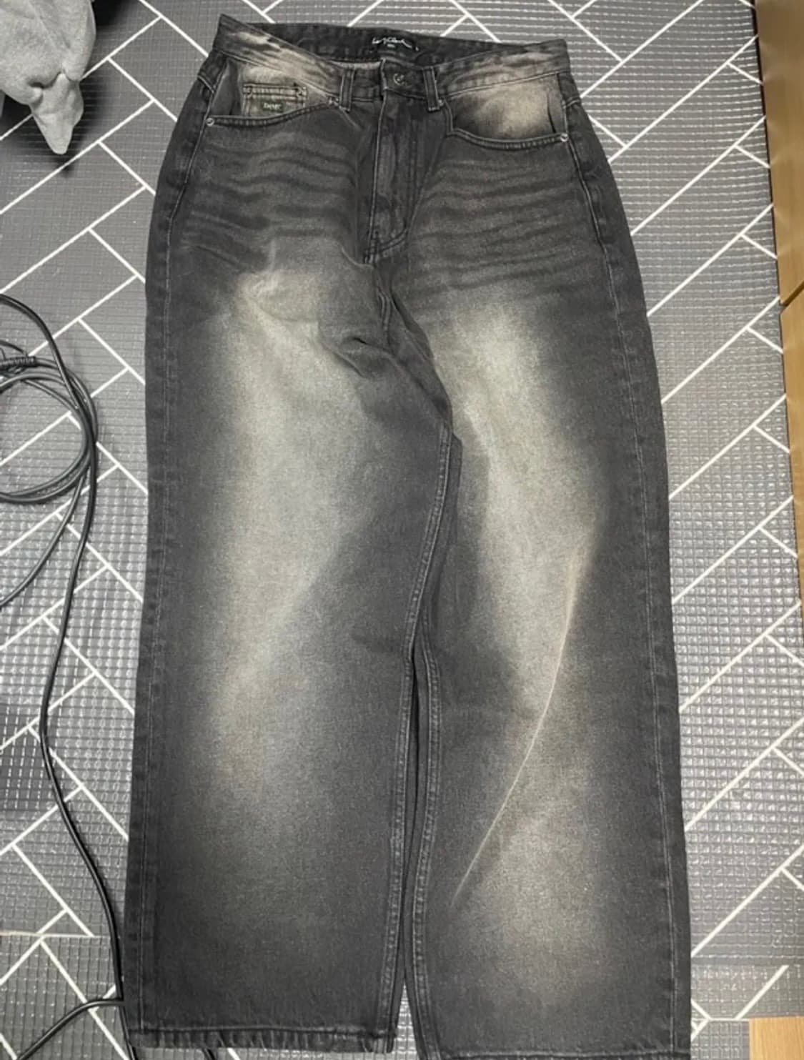 래리클락 빈티지 워시드 흑청 데님 L 상품이미지8