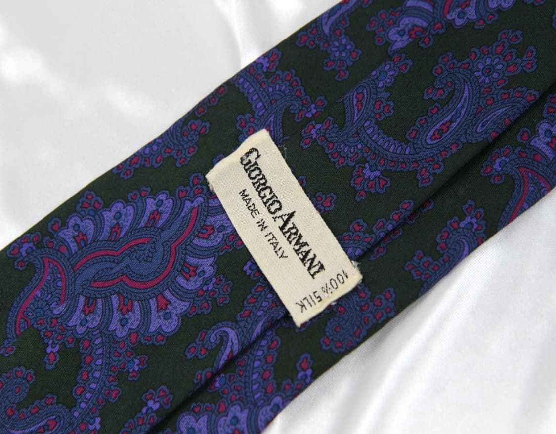 알마니 9.1cm A등급 페이즐리 남자 명품 넥타이 상품이미지3