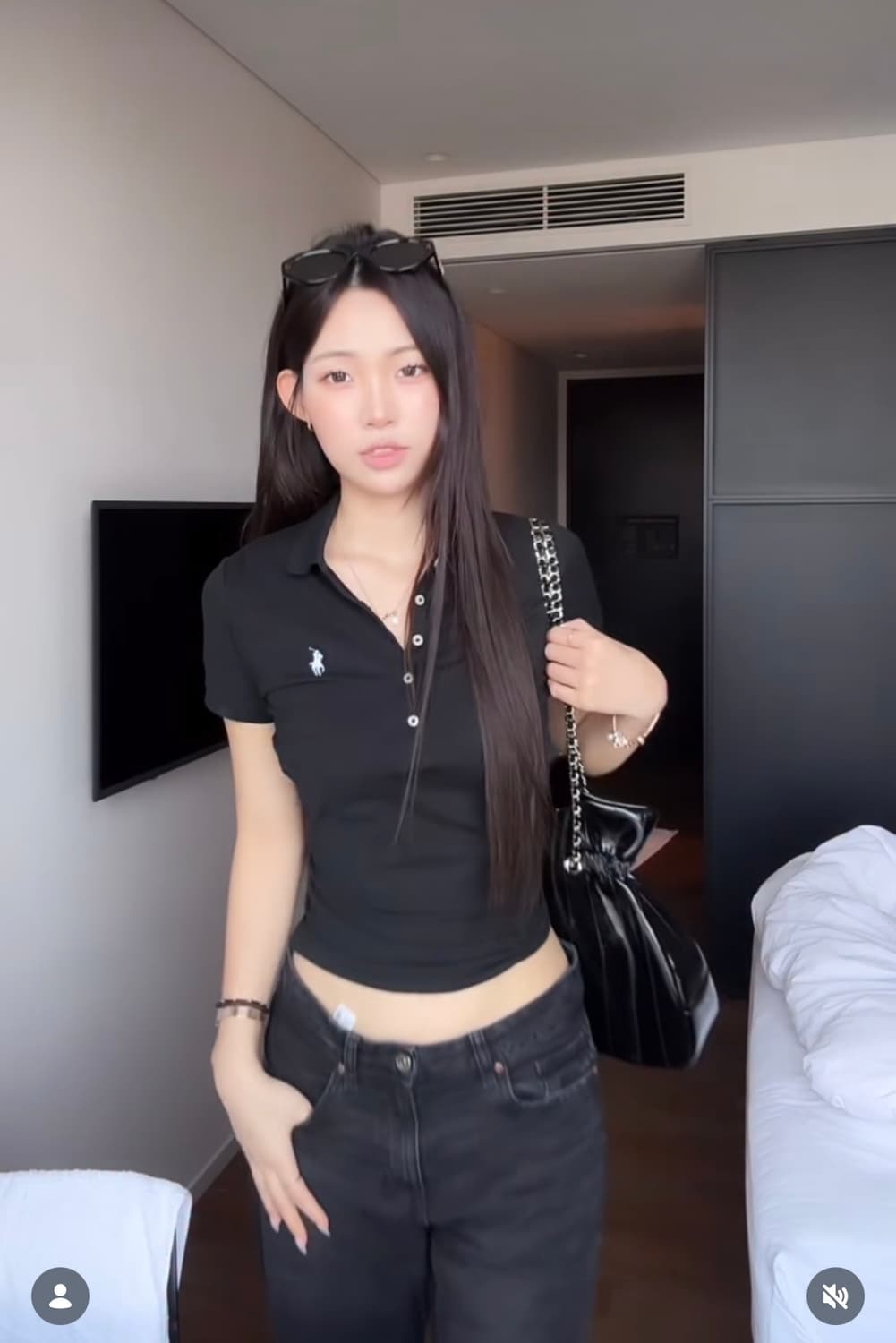 폴로 랄프로렌 슬림핏 블랙 카라티 XS 상품이미지2